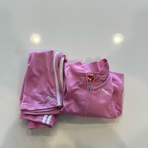 Puma sweat outfit pink striped 24months